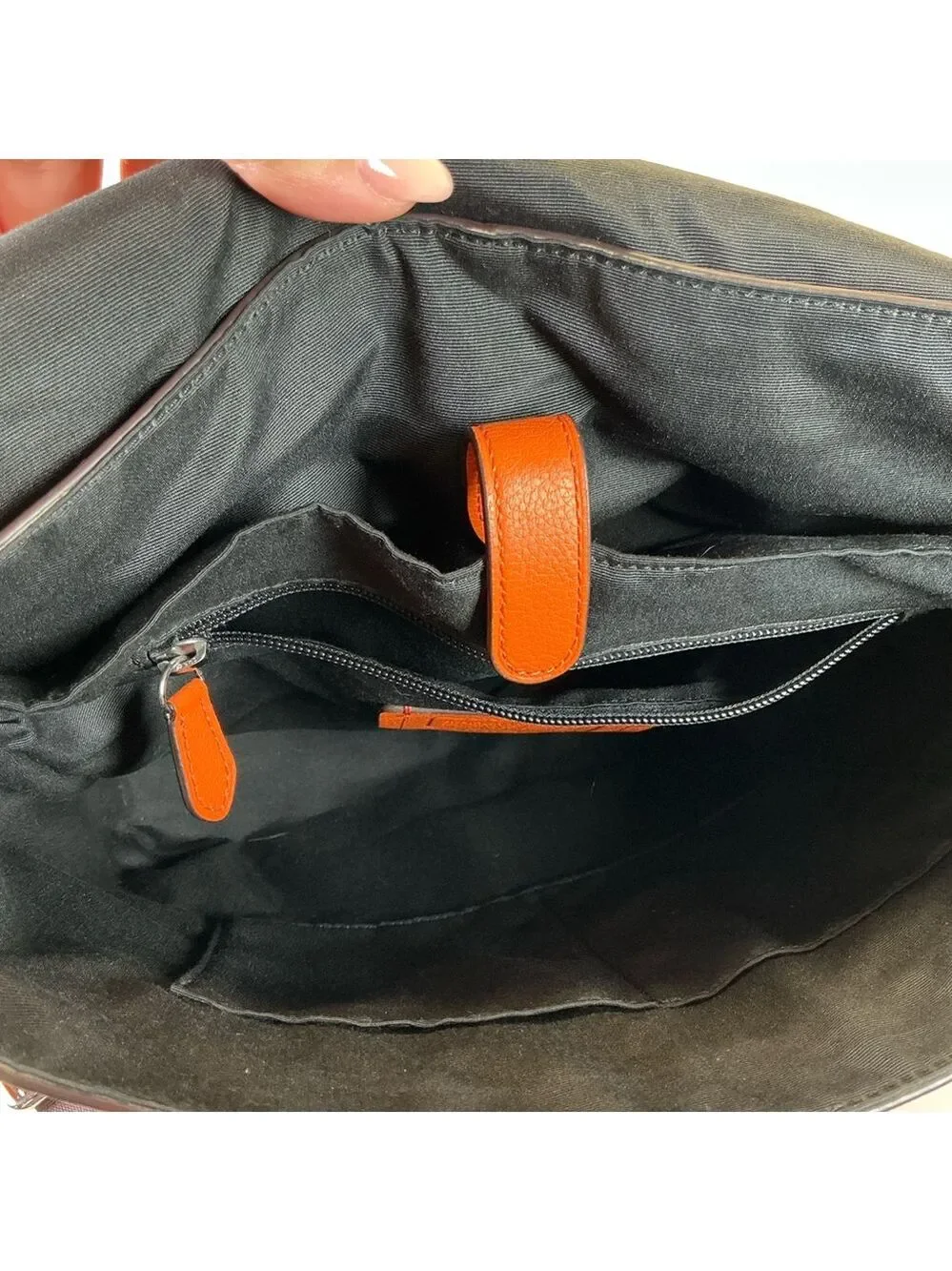 Coach Unisex Charles Messenger‎ Vibrant Orange Brown Leather Crossbody Bag
